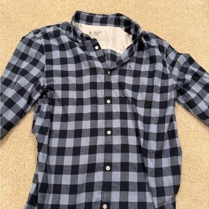 Original Penguin Navy and Light Blue Plaid Shirt